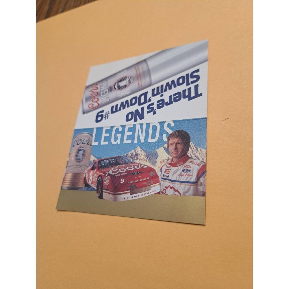 1990 Coors Light NASCAR TV Schedule Bill Elliott 9 Thunderbird VTG Promo Vintage